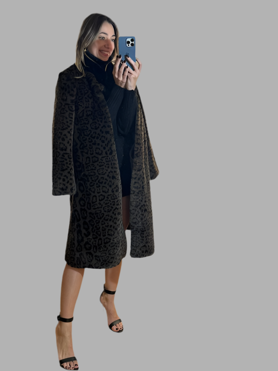 Marilia Leopard Eco Fur Coat