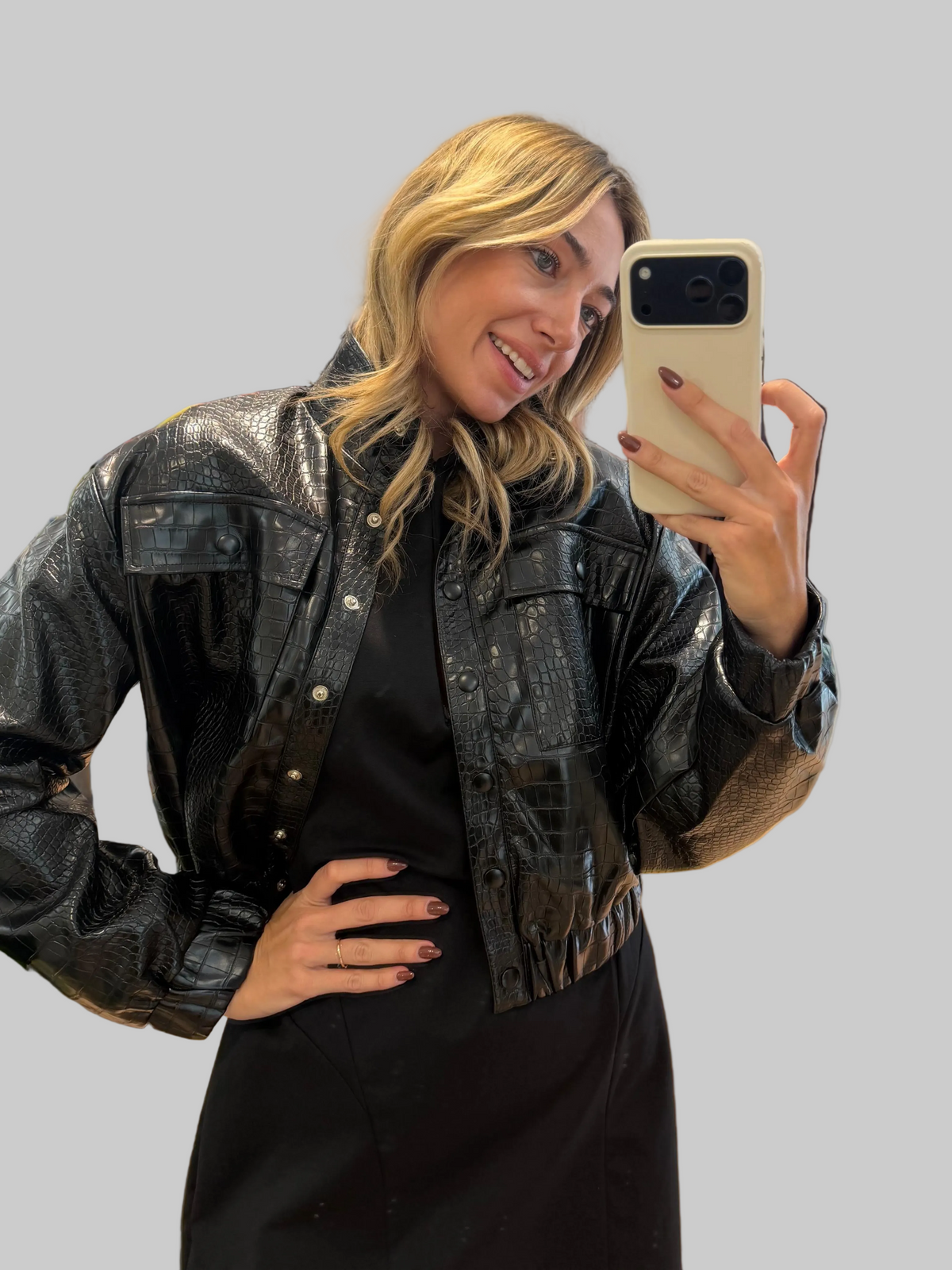 Bomber leather jacket