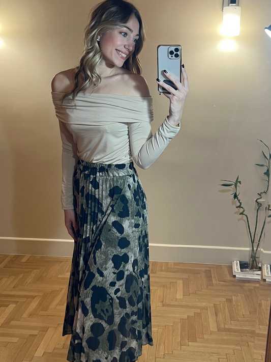 Midi Leopard Skirt