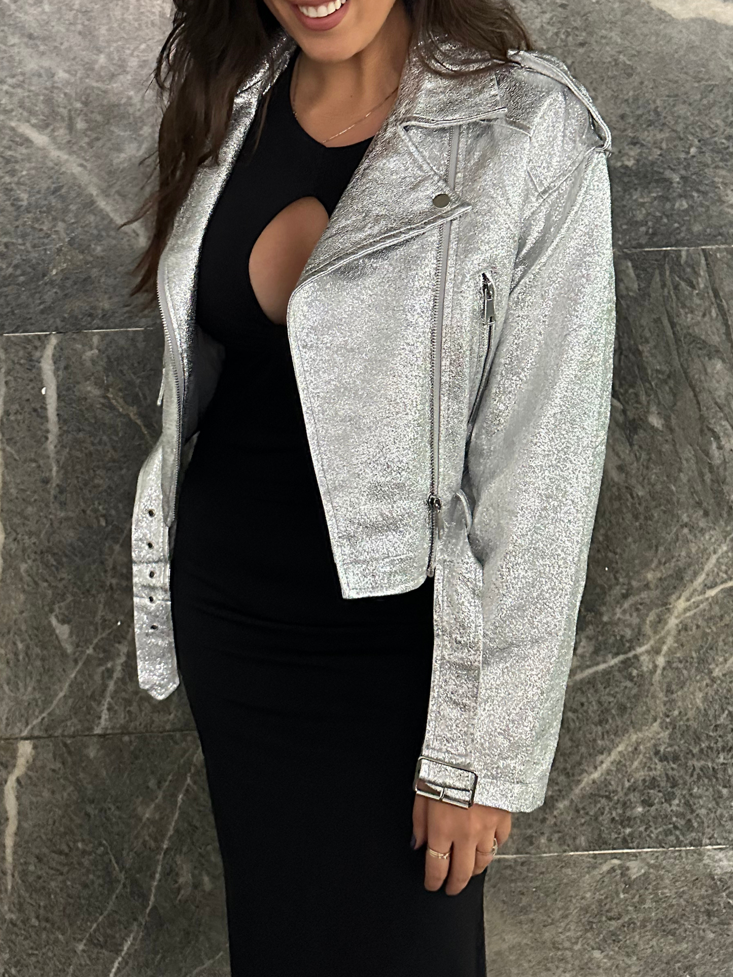 Metallic Crop Jacket