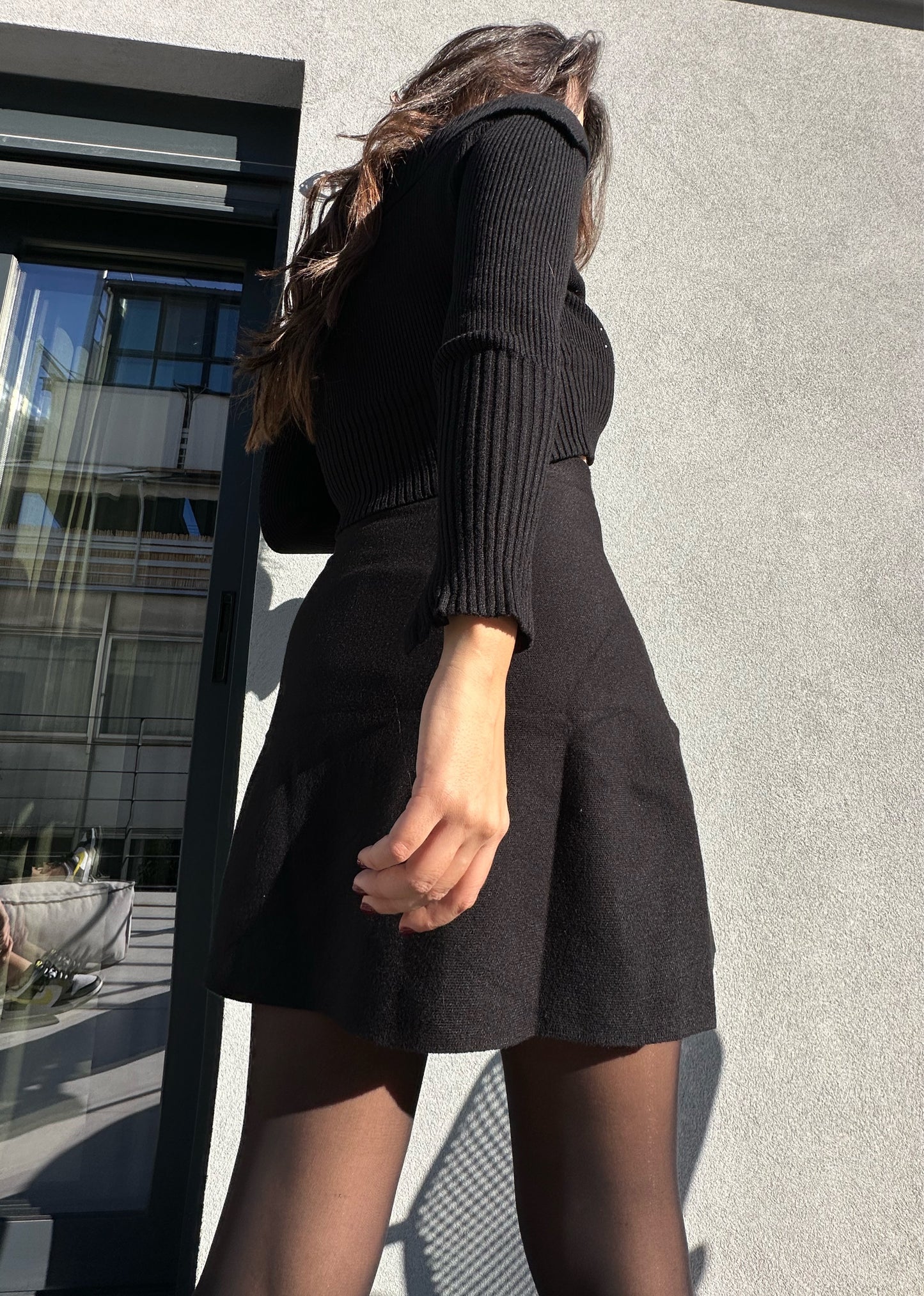 Rib-knit skirt