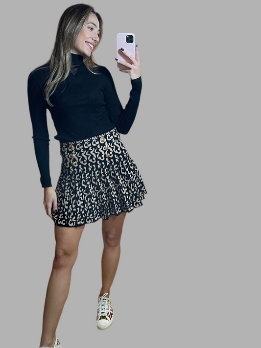 Leopard mini skirt