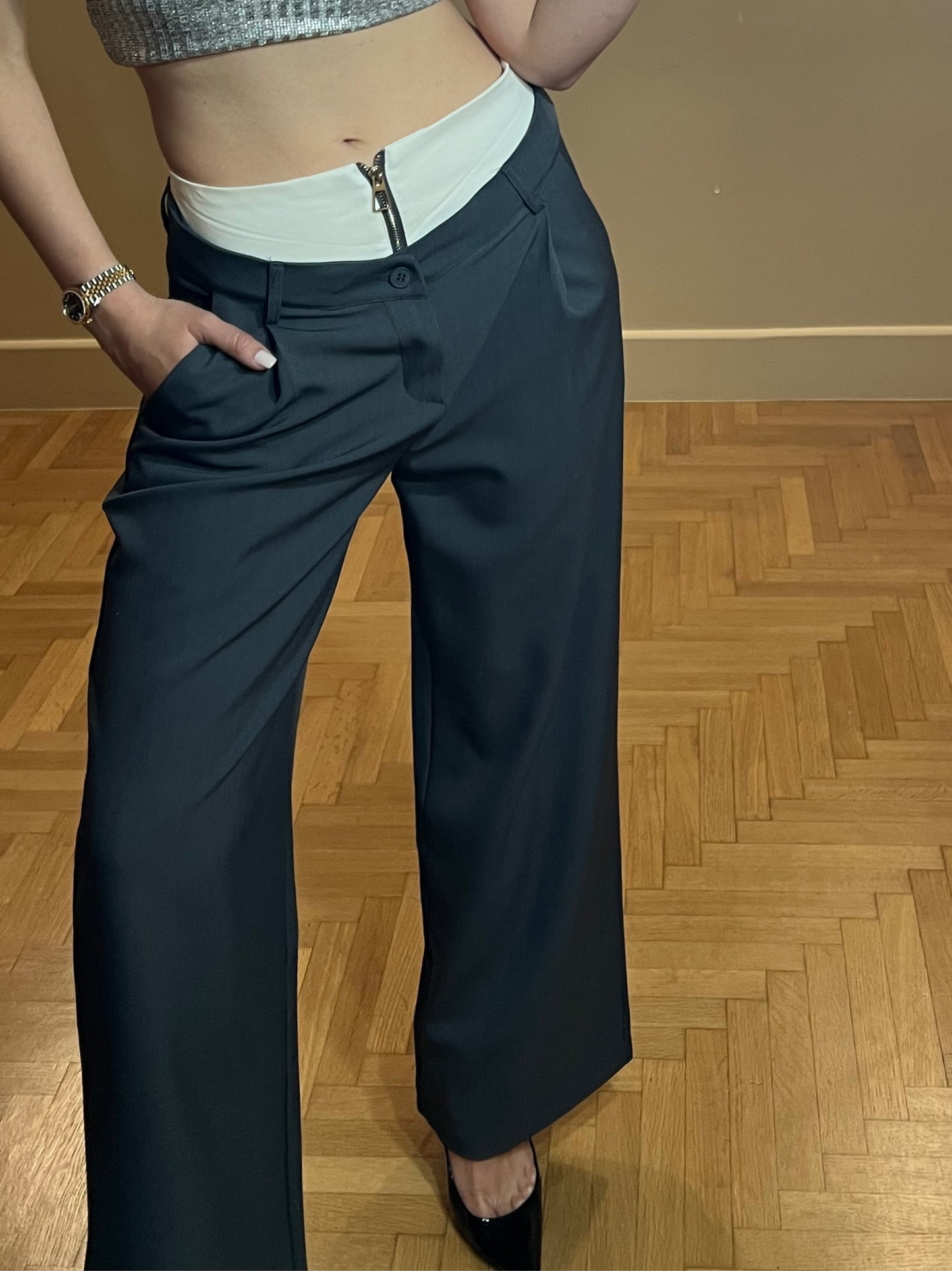 Trousers straight cut wide fit