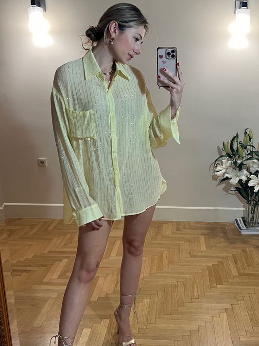 Oversized shirt with crystal