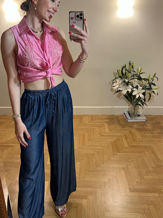 Wide leg pants from set